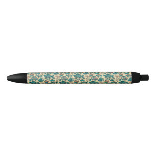 Stylo Bleu Motif de poisson vibrant coloré