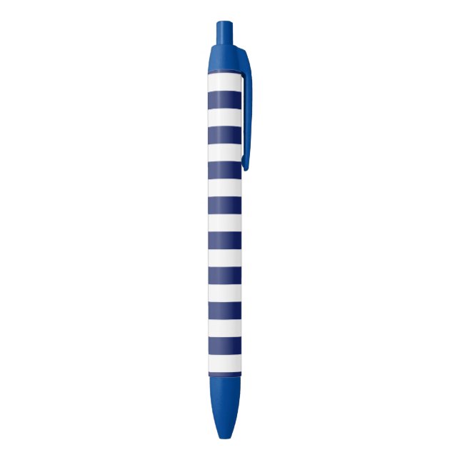 Stylo Bleu Motif de rayure de bleu marine et de blanc (Bas (Vertical))