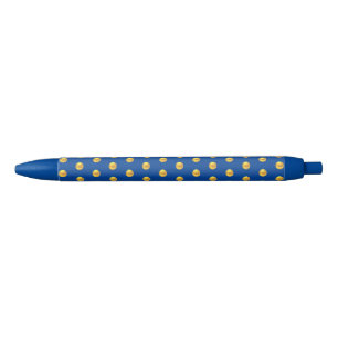 Stylo Bleu Motif élégant de confettis dorés sur fond bleu
