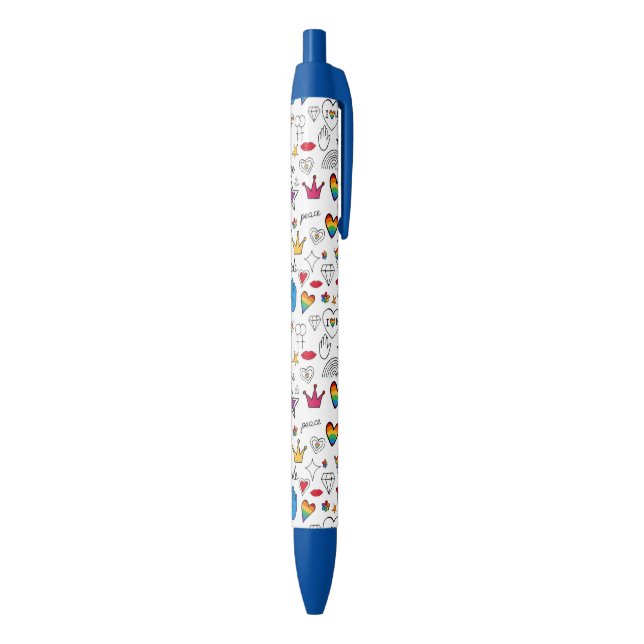 Stylo Bleu Motif Gay pride Doodle (Bas (Vertical))
