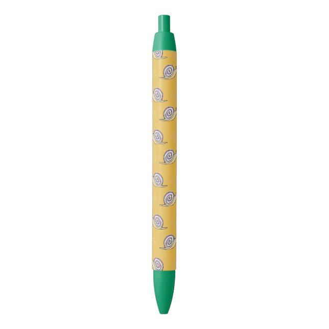 Stylo Bleu Motif mignon escargots et tourbillons (devant Vertical)