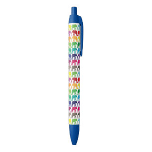 Stylo Bleu Motif multicolore d'éléphant