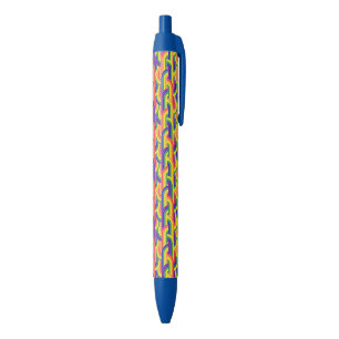 Stylo Bleu Motif Rainbow moderne
