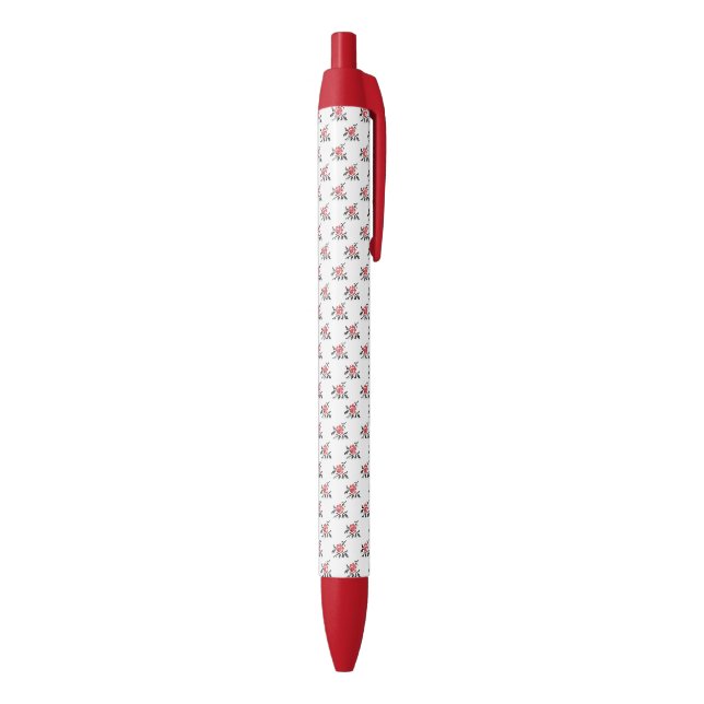 Stylo Bleu motif rose (Bas (Vertical))