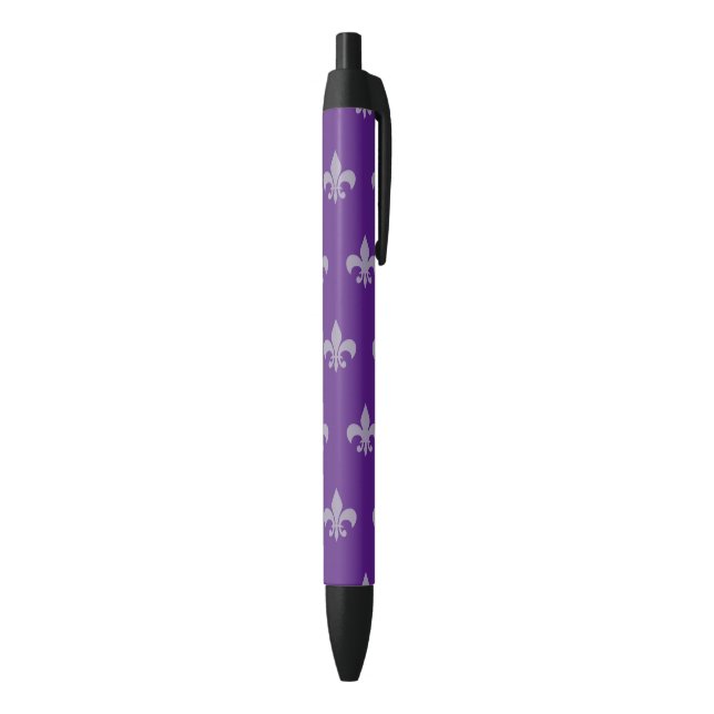 Stylo Bleu Motif violet Fleur De Lis (Bas (Vertical))