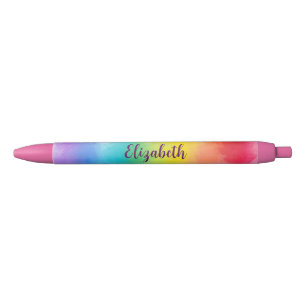 Stylo Bleu Noms Colorés Rouge Rose Jaune Bleu Violet Vert