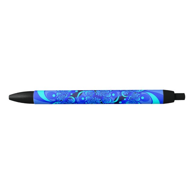 Stylo Bleu Nuances de bleu Art fractal abstrait moderne (Devant)