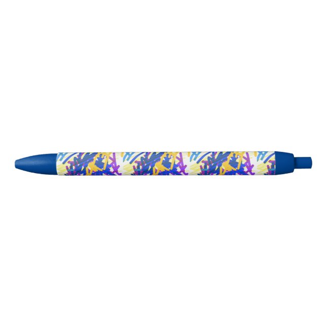 Stylo Bleu Paint Festive Abstrait moderne (Devant)