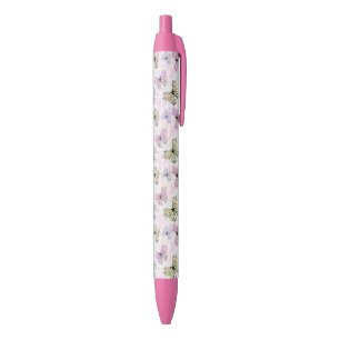 Stylo Bleu papillons pastel