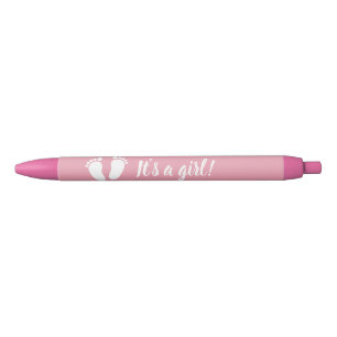 Stylo Bleu Partie de baby shower de la fille rose mignonne