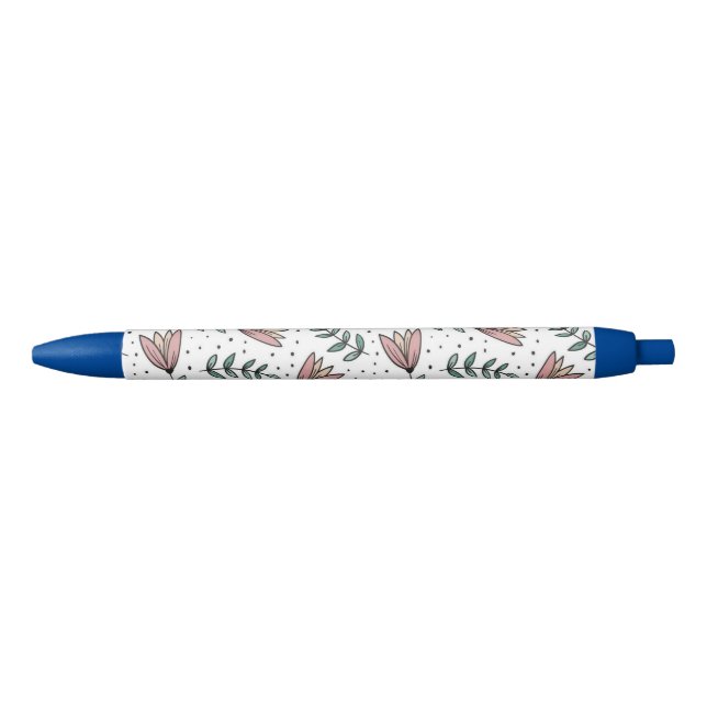 Stylo Bleu Pen Office and School Pen Floral Flowers  (Devant)
