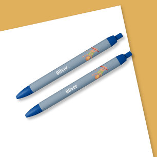Stylo bleu personnalisé pour enfants avec singe