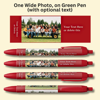 Stylo Bleu Photo longue portée avec texte facultatif en rouge