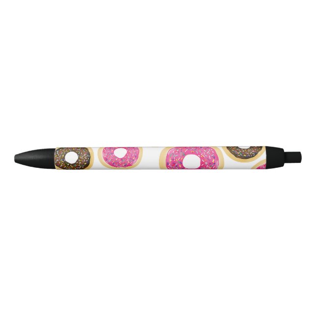 Stylo Bleu Pink & Brown Sprinkt Donuts Moderne Amusant mignon (Devant)