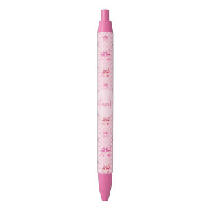 Stylo Bleu Pink Coquette Bow Checboard