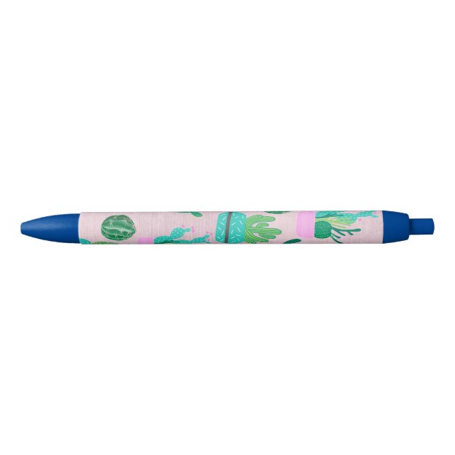 Stylo Bleu Pink Rustique Sud-Ouest Cactus Plantes (Devant)