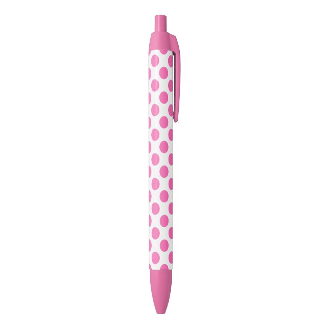 Stylo Bleu Pois roses chauds (Bas (Vertical))