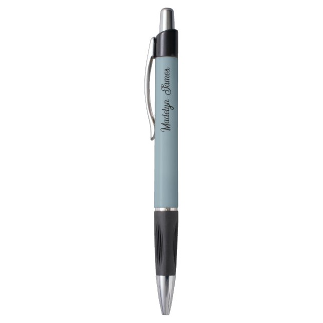 Stylo Bleu Poussiéreux Personnalisé (Haut (Vertical))