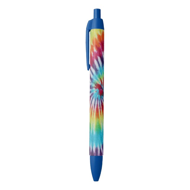 Stylo Bleu Rainbow Spiral Photo personnalisée (Haut (Vertical))