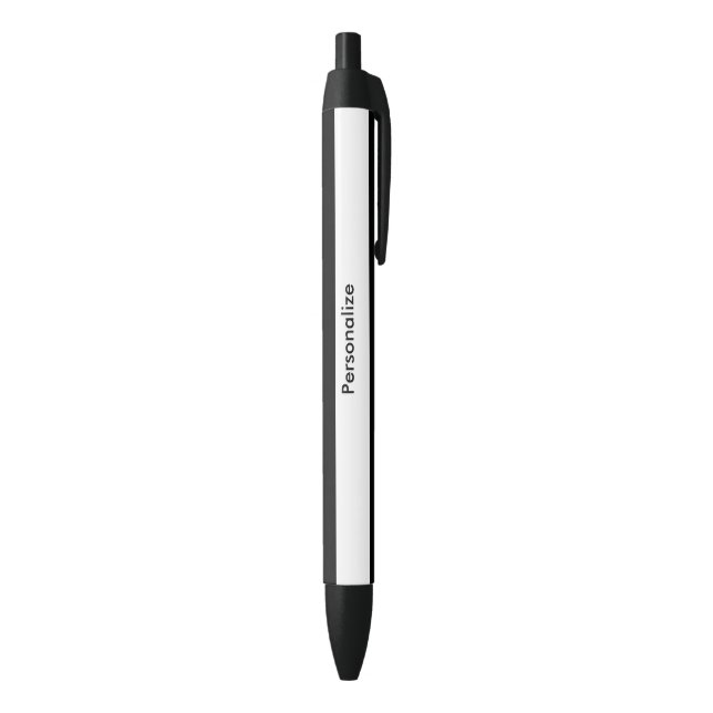 Stylo Bleu Rayé noir et blanc personnalisé chic (Bas (Vertical))