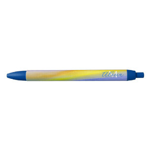 Stylo Bleu Rayon Doré Abstrait