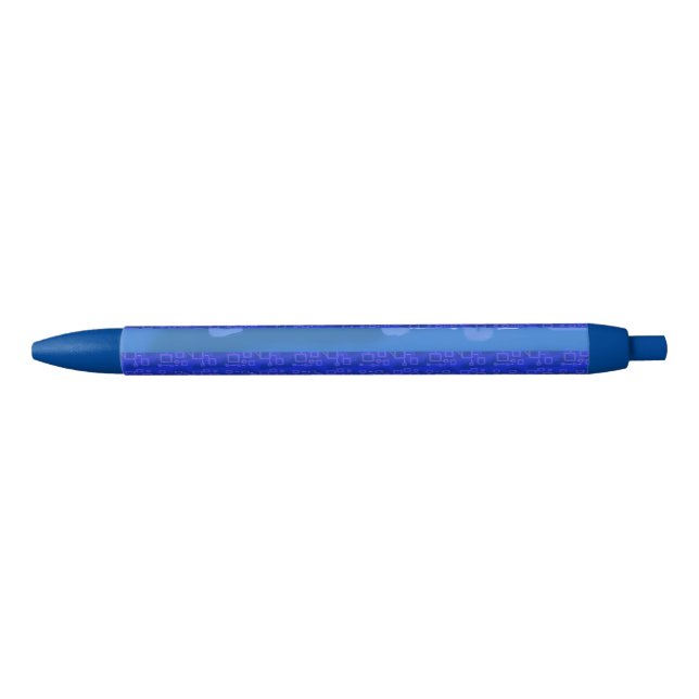Stylo Bleu Rayures géométriques bleu frais (Devant)