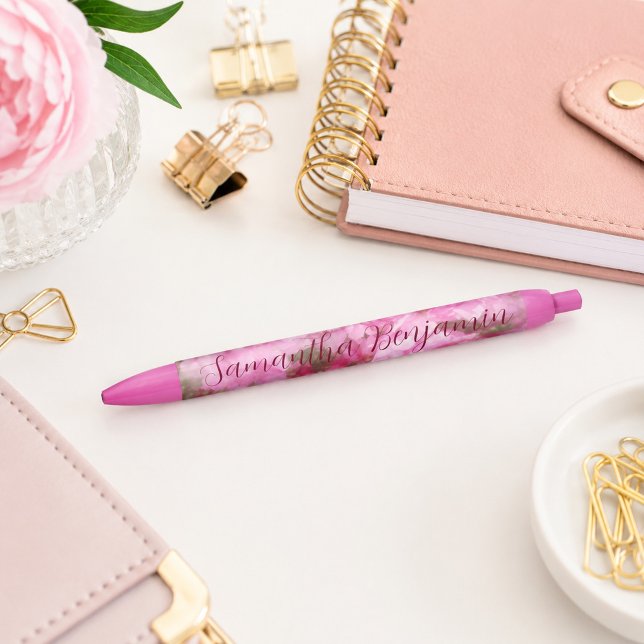 Stylo Bleu Rose Floral Tendre  (Créateur téléchargé)