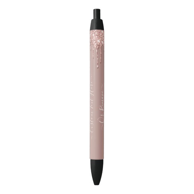 Stylo Bleu Rose Gold Parties scintillant Sparkie Nom de texte (devant Vertical)