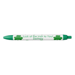 Stylo Bleu Sept Shamrocks Lucky Irish PERSONNALISER NOM