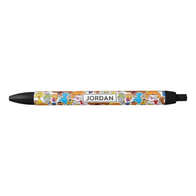 Stylo Bleu Sesame Street Pals Doodley Motif | Ajouter Votre N (Devant)