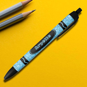 Stylo Bleu Sky Blue Parties scintillant Crayon Nom personnali