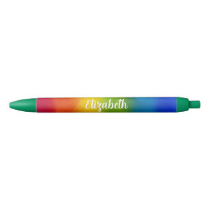 Stylo Bleu Texte de nom personnalisé modèle coloré moderne mi