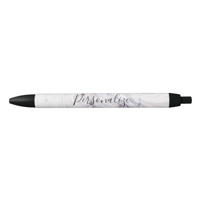 Stylo Bleu Touche de marbre gris blanc rosé chic tendance (Devant)