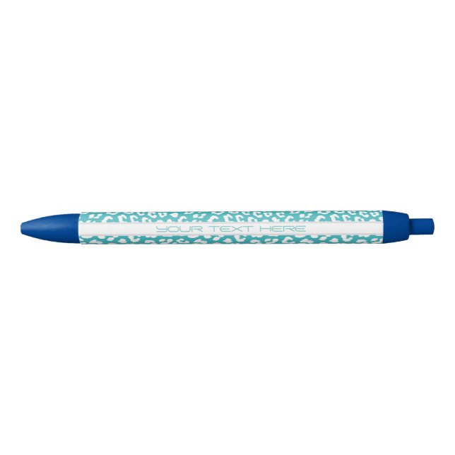Stylo Bleu Tourquoise Leopard Patters (Devant)