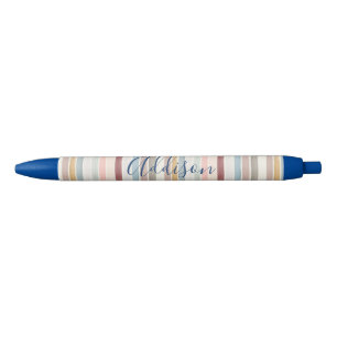 Stylo Bleu Traits de pinceau pastel personnalisés