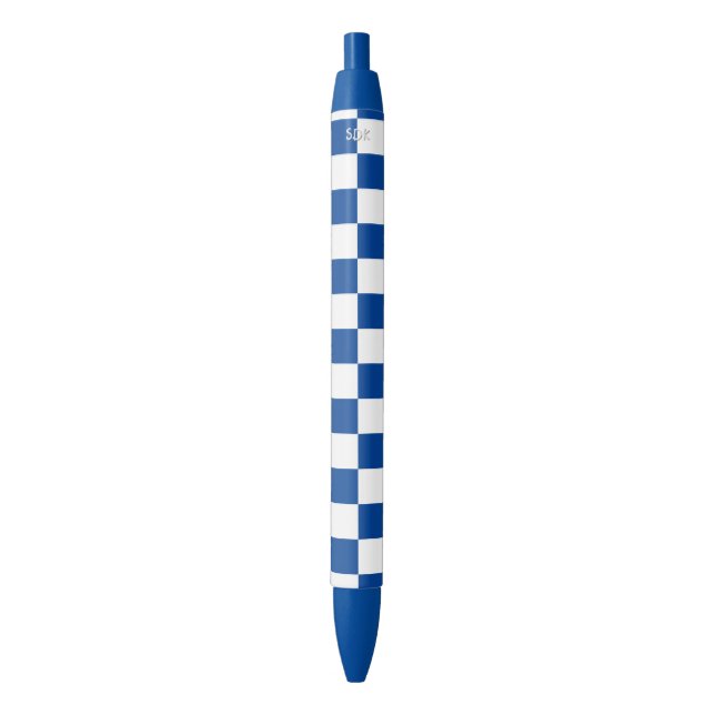 Stylo Bleu tuiles Checkered blanches de couleur d'U-sélection (devant Vertical)