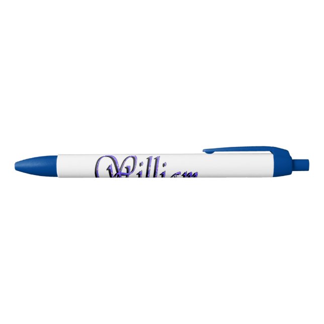 Stylo Bleu William Nom Dans Blue Sparkle, (Haut)