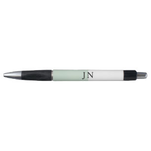 Stylo Bloc de couleur joli pastel vert et blanc avec mon