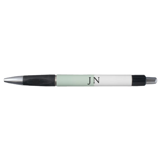 Stylo Bloc de couleur jolie pastel vert et blanc Monogra (Devant)