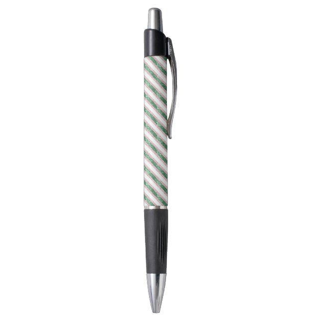 Stylo Blush Rose Vert Pailleté Rayures Noël   (Bas (Vertical))