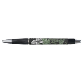Stylo botanique vert et blanc