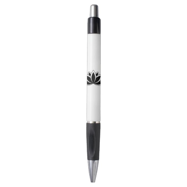 Stylo Bouddhiste noir original, symbole de Lotus flower (Devant (Vertical))