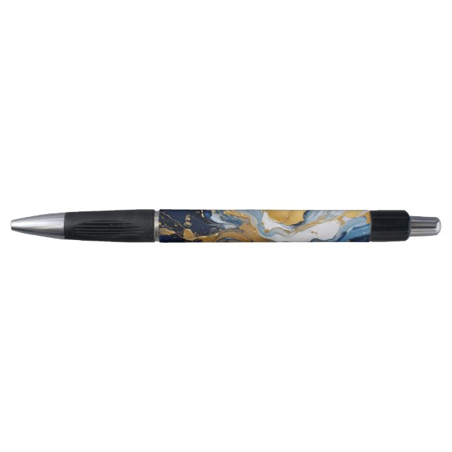 Stylo Bouffée en or et bleu (Devant)