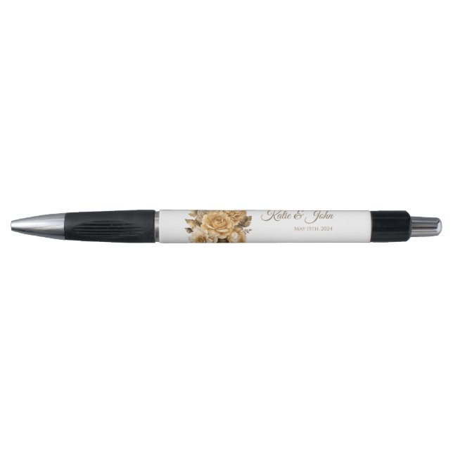 Stylo Bouquet-Mariage de fleurs neutres (Devant)