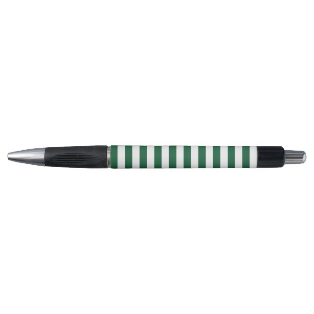 Stylo Bouteille vintage classique vert et blanc rayée (Devant)