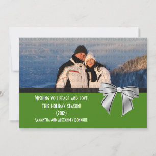 Stylo Bow Holiday Photo Carte Plat, Olive Green