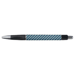 Stylo Brayures blanches et vertes motif avec bleu marine