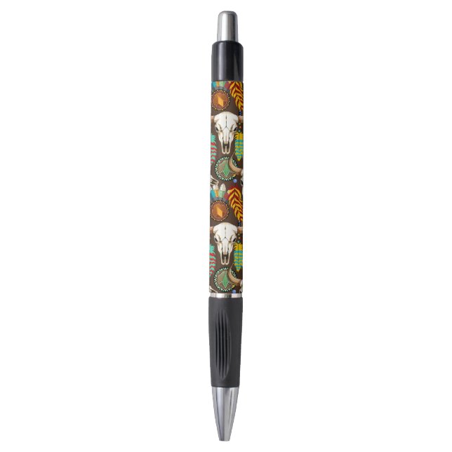 Stylo Buffalo Skull Native American Emblem (Devant (Vertical))