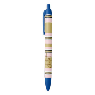 Stylo Bureau École Stylo Rose Blanc Or Noir Rayure