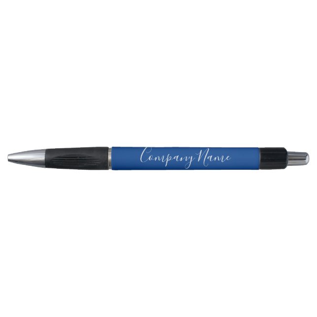 Stylo Business Deep Blue et White Script Nom de l'entrep (Devant)